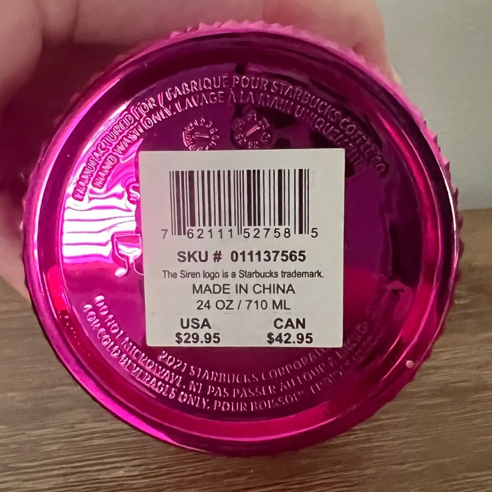 STARBUCKS PINK STUDDED 24 OZ TUMBLER ‎ **NEW**